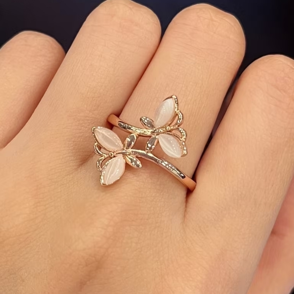 Pink Butterfly Ring